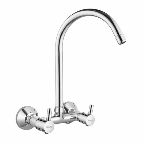Ruhe Kara Wall-mount Sink Mixer Brass Faucet with Large (20 inches) Round Swivel Spout