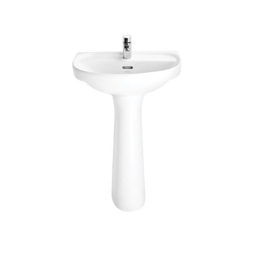 Cera Clair Wash Basin With Full Pedestal Snow-White