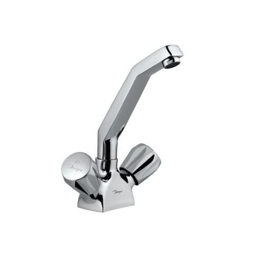 Jaquar Continental Sink Mixer With Raised J Shaped Swinging Spout (Table Mounted Model) With 450Mm Long Braided Hoses