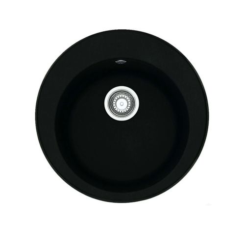 Franke Rondel ROG 610-41 Fragranite Round Kitchen Sink - Onyx Black, Single Bowl Inset (114.0686.847)