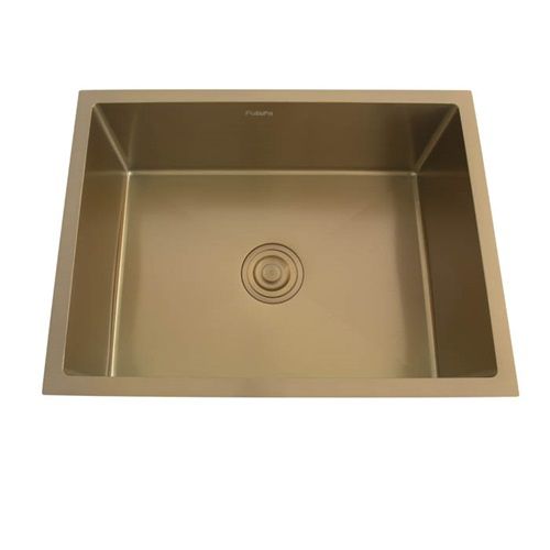 Futura Hand Carved Series 24 x 18 x 9 Inch Single Bowl Kitchen Sink - Rose Gold Finish, SS 304 (FS 2418 HM - Code 14088)