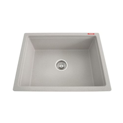 Futura Natural Quartz Single Bowl Kitchen Sink 21x18x8 Inch Wheat Spot