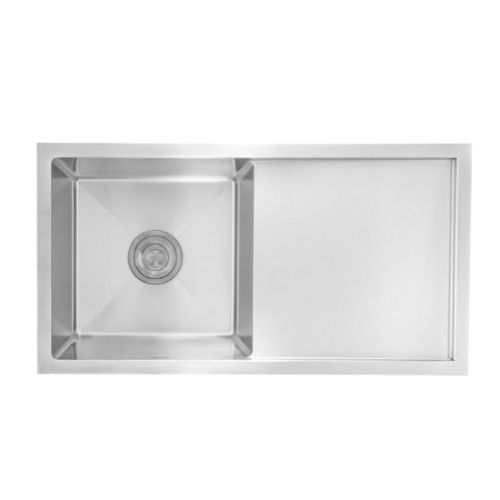 Futura FS 3620 HM Hand Made SS 304 Kitchen Sink with Drainboard - 36 x 20 x 9 Inch (Brush Finish)