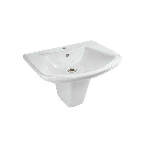Jaquar Lyric Wall Hung Basin With Half Pedestal (LYS-WHT-38801 + LYS-WHT-38305)