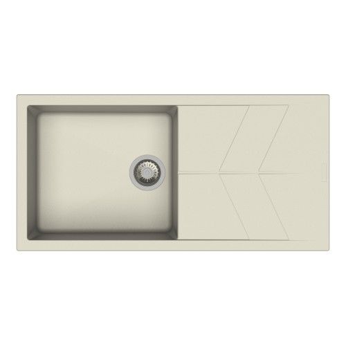 Carysil Quartz Jazz D100L 40 x 20 Inch Champagne Single Bowl Kitchen Sink with Drainer