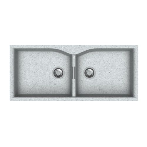 Carysil Quartz Largo 45 x 20 Inch Double Bowl Kitchen Sink Crater
