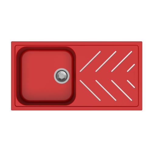 Carysil Beethoven Steel Inlays Quartz Single Bowl Sink with Drainer