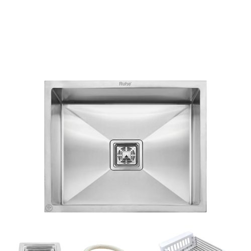 Ruhe Handmade Single Bowl Kitchen Sink (20 x 17 x 10 Inches) SS 304