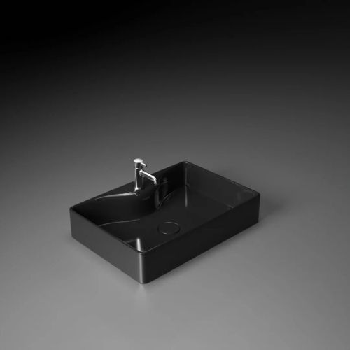 Ruhe Swift Table-Top Wash Basin Black with Tap Hole 19 x 15 x 5 Inches