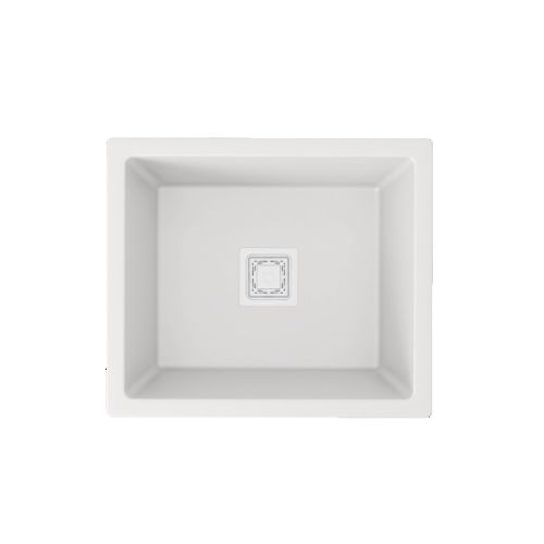 Stonyx Novo Quartz Kitchen Sink Single Bowl 18x16 Super White Metallic