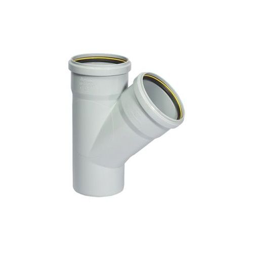 Supreme 160mm (6 Inch) PVC SWR Ring-Fit Single Y - 45° Main Line Junction with Z-Joint Rubber Ring