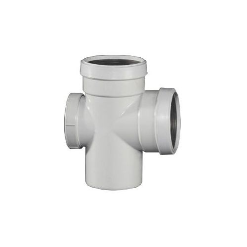 Supreme 75mm (2 1/2 Inch) PVC SWR Ring-Fit Door Tee - 90° Inspection Junction with Z-Joint Rubber Ring