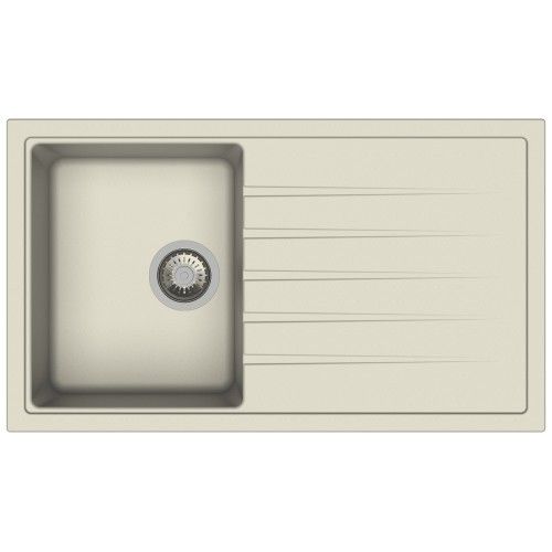 Carysil Quartz Vivaldi D100 34 x 20 Champagne Inch Single Bowl Kitchen Sink with Drainer