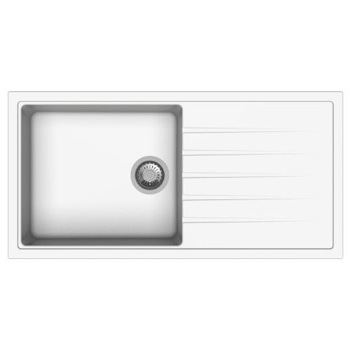 Carysil Quartz Vivaldi 36 x 18 Inch Snova Single Bowl Kitchen Sink with Drainer