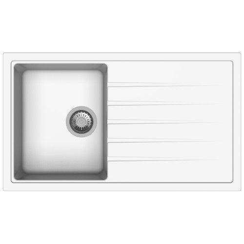 Carysil Quartz Vivaldi D100 34 x 20 Inch Snova Single Bowl Kitchen Sink with Drainer