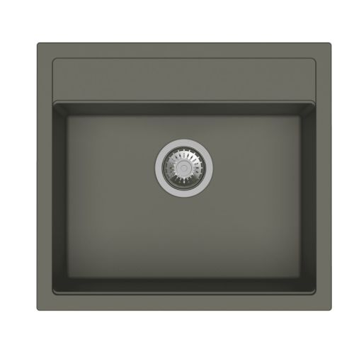 Carysil Waltz 560 22 x 20 Inch Quartz Single Bowl Kitchen Sink Concrete