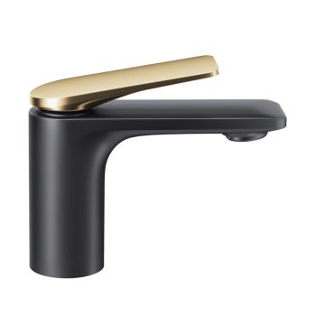 Jaquar Laguna Single Lever Basin Mixer - Gold Matt PVD & Black Matt Dual-Tone Designer Faucet (LAG-BGM-91011B)