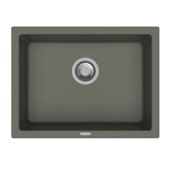 Carysil Salsa Quartz Single Bowl Sink 21x18x8 Inch Concrete