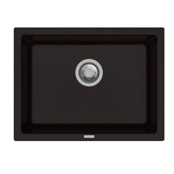 Carysil Big Bowl Quartz Single Bowl Sink 24x18 Inch Nera