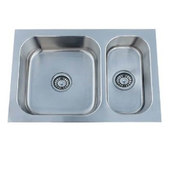 Futura Dura Veg Double Bowl Kitchen Sink 27x19x8 - Satin