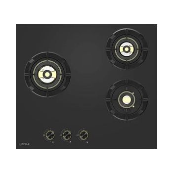 Hafele Augusta 360 60cm Built In Hob with 3 Full Brass Burners, Electric Auto Ignition & Flame Failure Safety 