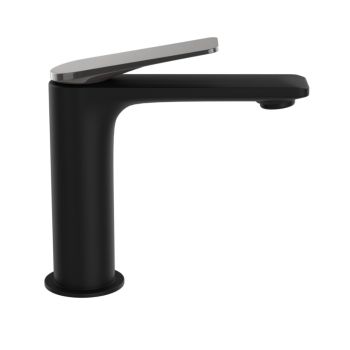 Jaquar Laguna Single Lever Extended Basin Mixer with Flange - Black Chrome PVD & Black Matt Dual-Tone (LAG-BBC-91023BWF)