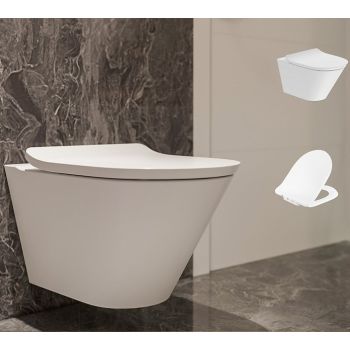 Kohler Brazn Rimless Wall Hung Toilet with Quiet-Close UF seat cover in White(K-26994IN-0)