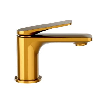 Jaquar Laguna Single Lever Basin Mixer with Base Flange - Gold Bright PVD Mirror Finish (LAG-GBP-91011BWF)