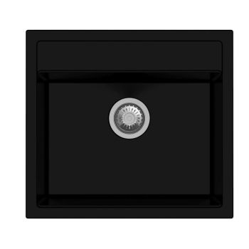 Carysil Waltz 560 22 x 20 Inch Quartz Single Bowl Kitchen Sink Nera