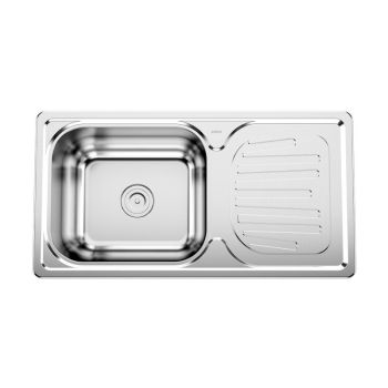 Cera Bella Pearl Finish Single Bowl Sink With Drain Board