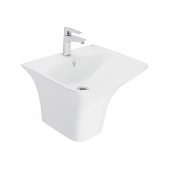 Cera Claus Wash Basin With Half Pedestal Snow-White