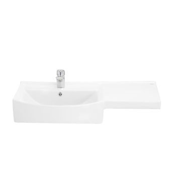 Cera Craig Semi-Recessed Cabinet Wash Basin Snow-White