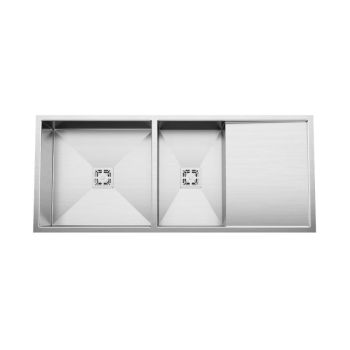 Cera Selena Handmade Double Bowl Sink With Drain Board