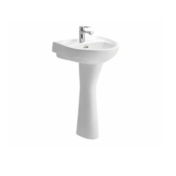Cera Cana Wall Hung Wash Basin with Full Pedestal - 800 mm Height, Snow-White (S2040119)