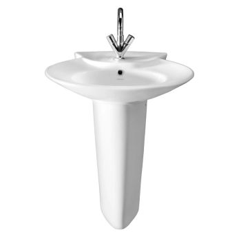 Cera Canopy Wash Basin With Full Pedestal 665 x 495 mm Snow-White