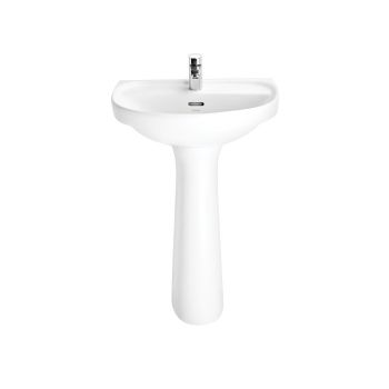 Cera Clair Wash Basin With Full Pedestal Snow-White