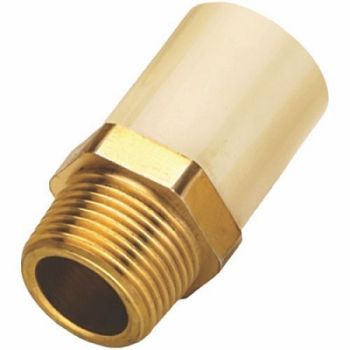 Ashirvad CPVC MTA Brass 1" (25 mm) Male Threaded Adaptor - Lead-Free Brass Inserted Fitting