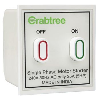 Crabtree Athena 25 A Motor Starter Switch Chalk White