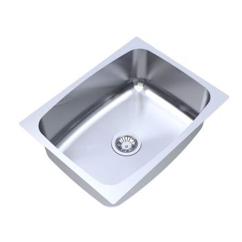 Carysil Elegance 24" x 18" x 9" Single Bowl Kitchen Sink - 1.0mm Thick SS-304 Stainless Steel - Matt Finish