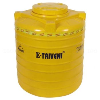 E-Triveni 3 Layer Yellow Overhead Water Tank 1500 ltr