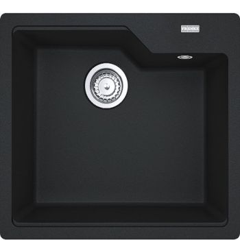 Franke UBG 610-56 Quartz Single Bowl Kitchen Sink Onyx Black with Tap Hole 560x500mm
