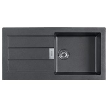 Franke Tectonite 611 1000x500(40 x 20 Inch) Kitchen Sink with Drainer Carbon Black