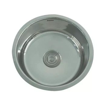 Futura Single Bowl Round Kitchen Sink 18" Dia - Satin