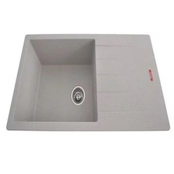 Futura Quartz Single Bowl with Drain Board Wheat Spot Kitchen Sink 40 x 20 Inch