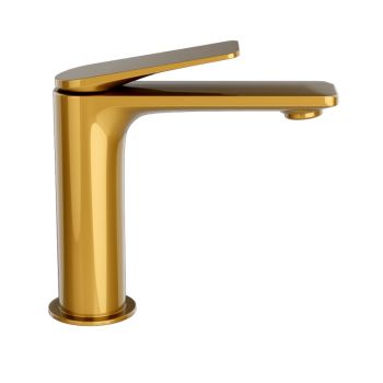 Jaquar Laguna Extended Spout Basin Mixer - Gold Bright PVD Single Lever Luxury Faucet for Large Sinks (LAG-GBP-91023BWF)