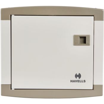 Havells MCB DB Box SPN Double Door 4 Way Real Grey QVE SERIES