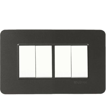 Crabtree Signia 4 Module Modular Front Plate with Support Frame (Grey) - ACWPLCGV04