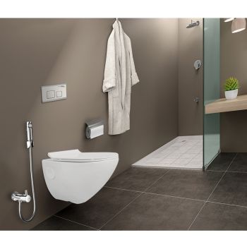 Hindware Elegance Aura Rimless Wall Mounted Closet 520 x 370 x 360 mm Star White (92672)