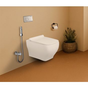 Hindware Marina Edge Rimless Wall Mount Toilet Star White 92637