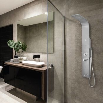 Jaquar Jaq Brushed Stainless Steel Shower Panel - 1400 x 200 mm, Anti-Fingerprint Finish (SHP-SSF-ST8858B3)